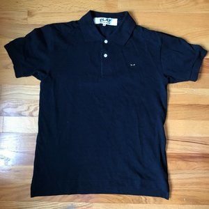 Comme Des Garcons Play Men's Navy Blue Polo